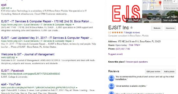 Local SEO results